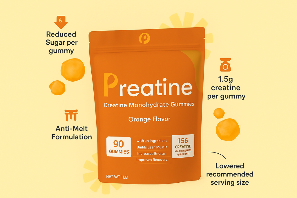 Creatine Gummies – Orange Flavor | Boost Focus, Strength & Energy – 90 Count
