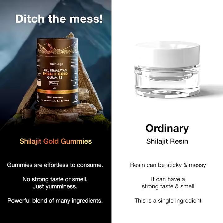 Original Shilajit Gummies for Boosting Energy and Wellness - 60 Pieces - Vitamin, Healthcare Fitness Supplement Dietary Edible