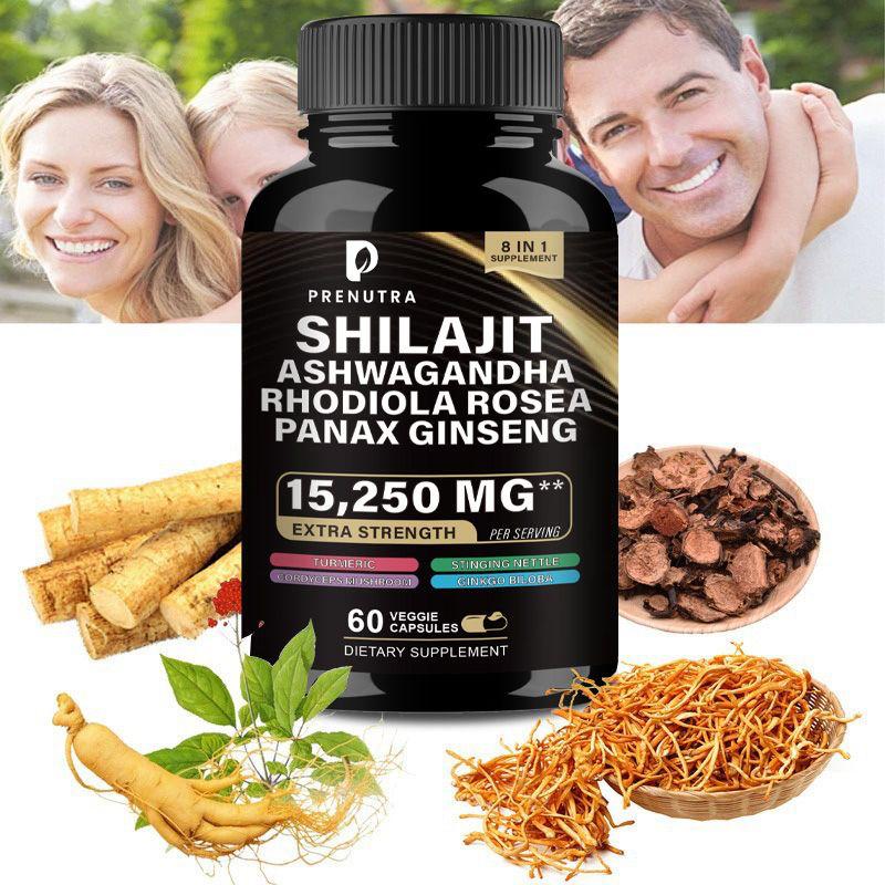 Shilajit Ashwagandha Rhodiola Rosea Panax Ginseng – 8-in-1 Complex