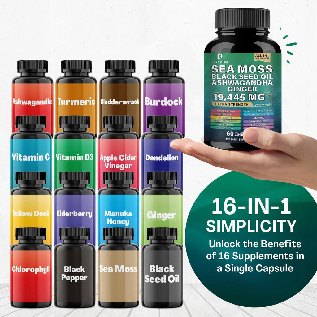 Sea Moss Black Seed Oil Ashwagandha Ginger