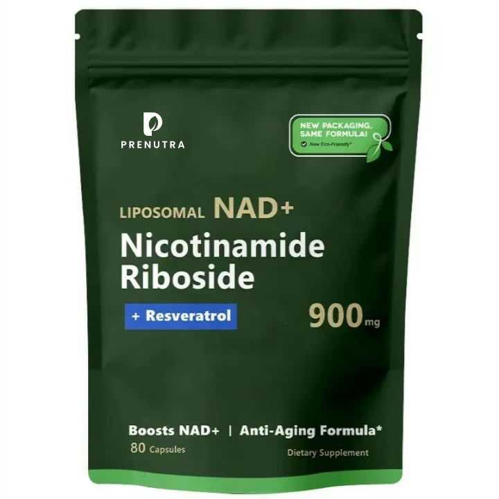 NAD+ Supplement - Liposomal Nicotinamide Riboside Supplement, NAD Nicotinamide Riboside Resveratrol 900mg for Anti-Aging, Energy, 80 Capsules