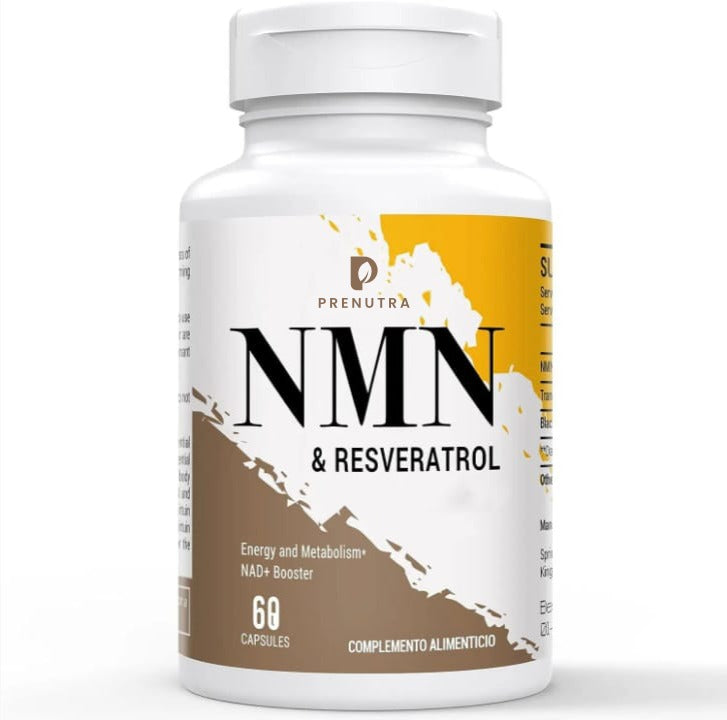 Pure NMN 500mg Capsules with Resveratrol and Black Pepper Extract for Anti-Aging and Cell Repair Support - Dietary, Healthcare