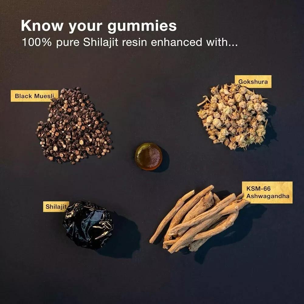 Original Shilajit Gummies for Boosting Energy and Wellness - 60 Pieces - Vitamin, Healthcare Fitness Supplement Dietary Edible