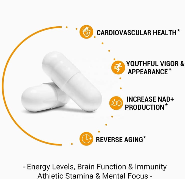 Pure NMN 500mg Capsules with Resveratrol and Black Pepper Extract for Anti-Aging and Cell Repair Support - Dietary, Healthcare