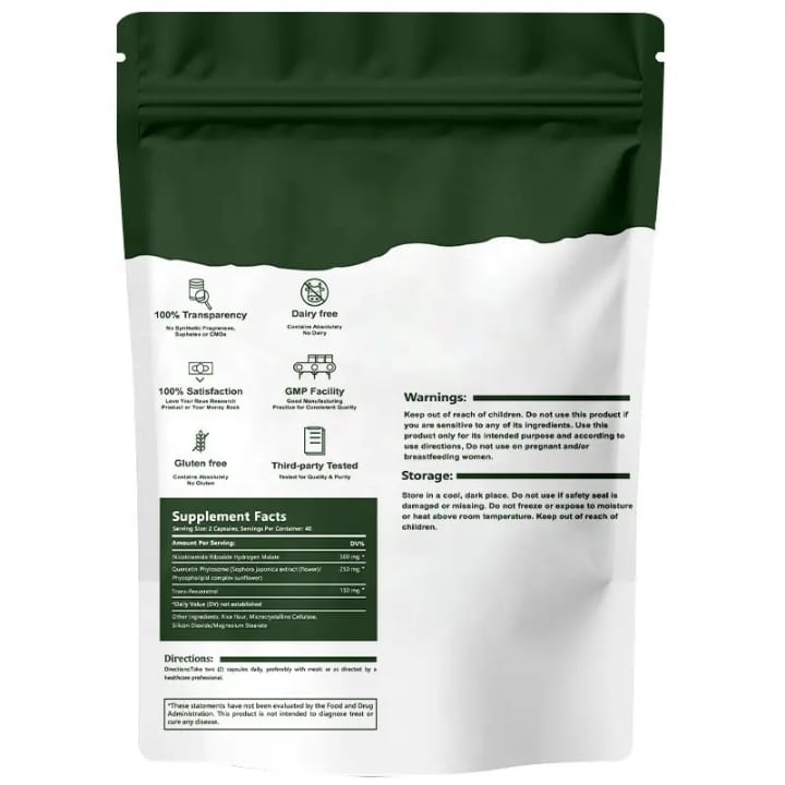 NAD+ Supplement - Liposomal Nicotinamide Riboside Supplement, NAD Nicotinamide Riboside Resveratrol 900mg for Anti-Aging, Energy, 80 Capsules