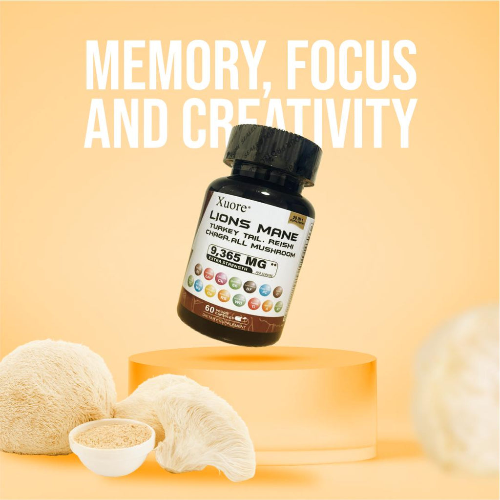 Lions Mane, Turkey Tail, Reishi, Cordyceps, Chaga, Ashwagandha, Ginger, Rhodiola Rosea & Panax Ginseng,All in One Supplement. Healthcare Natural Dietary Fitness